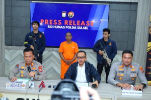 Polda Sulsel Gelar Press Release Kasus Penganiayaan Berat Di Kabupaten Gowa, Pelaku Gunakan Senapan Angin