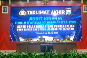 Taklimat Akhir dan Penutupan Audit Kinerja Itwasum Polri Tahap II T.A 2025 di Polda Sulsel