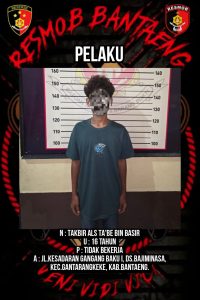 Tim Resmob Polres Bantaeng Berhasil Amankan Terduga Pelaku Penganiayaan dengan Busur