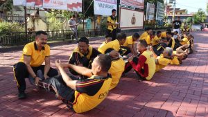 Jaga Kebugaran Tubuh, Polres Bantaeng Laksanakan Kesjas dan Beladiri Polri Semester 2 Tahun 2025